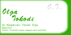 olga tokodi business card